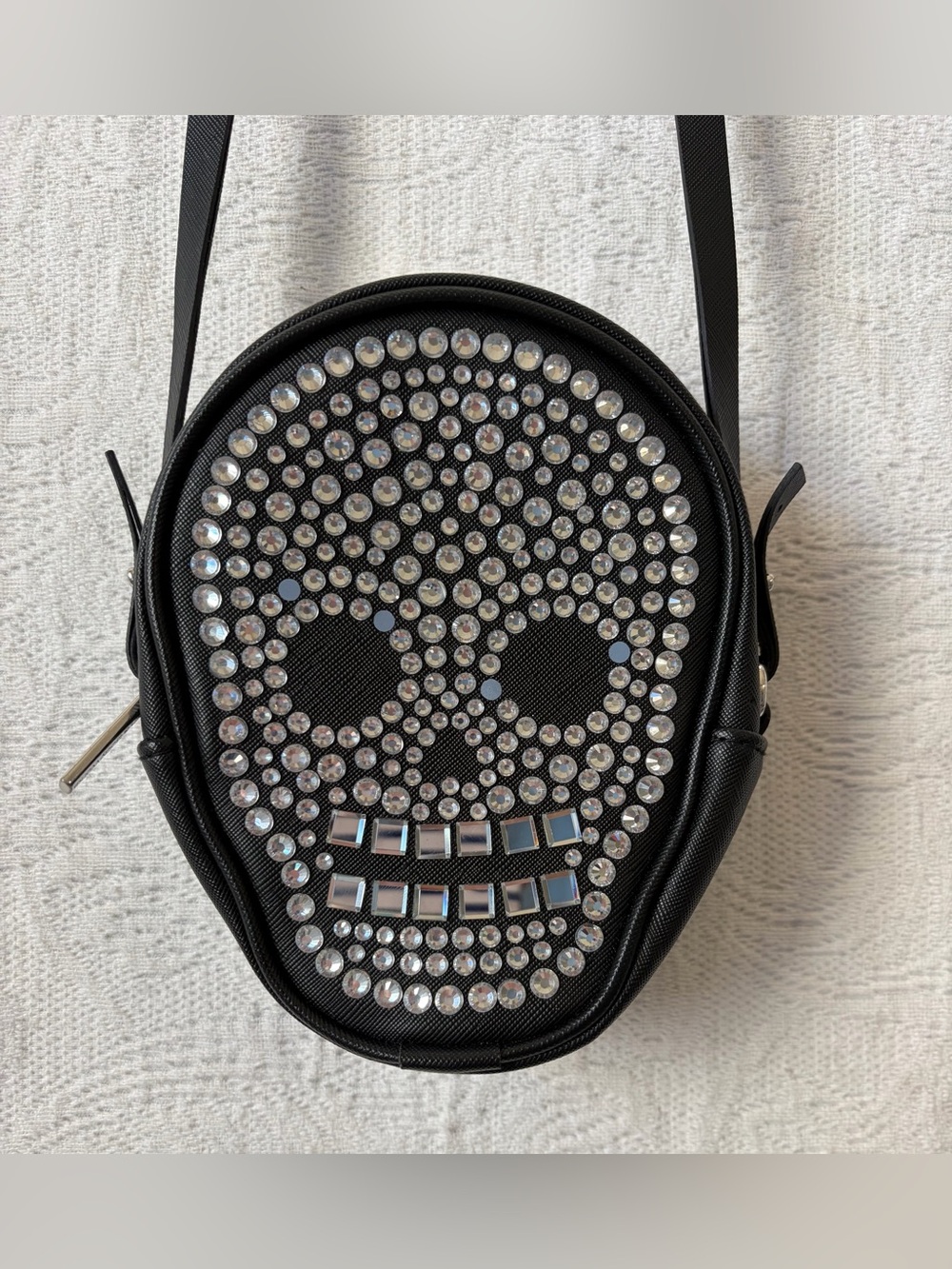 Bath & Body Works Black Crossbody Bag with Crystal Skull